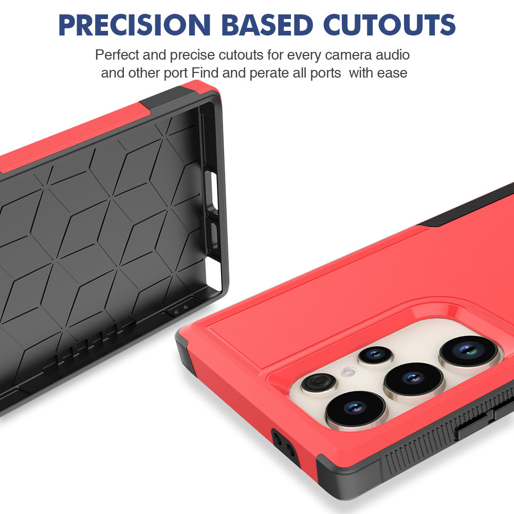 For Samsung Galaxy S24 Ultra Case Slim Hard PC+TPU Phone Protective Cover - Red
