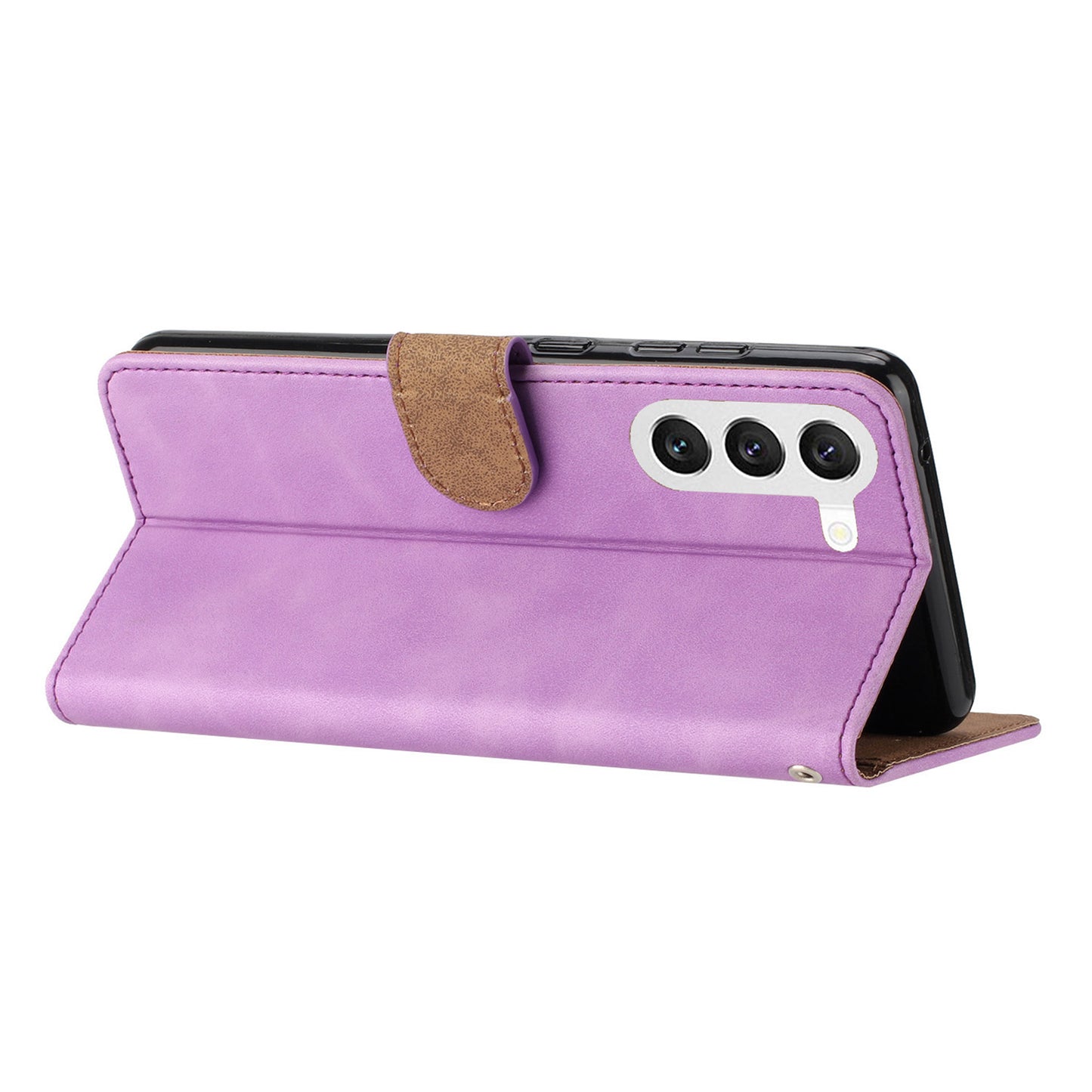 For Samsung Galaxy S24+ Case Wallet Stand Phone Cover Imprinted Butterfly PU Leather Phone Shell - Purple