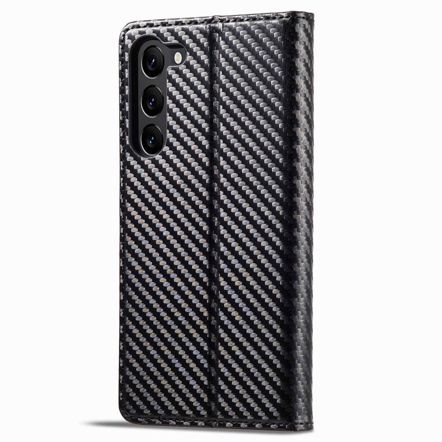 LC.IMEEKE For Samsung Galaxy S24+ Phone Case Shockproof Carbon Fiber Texture Protective Cover - Vertical Stripe