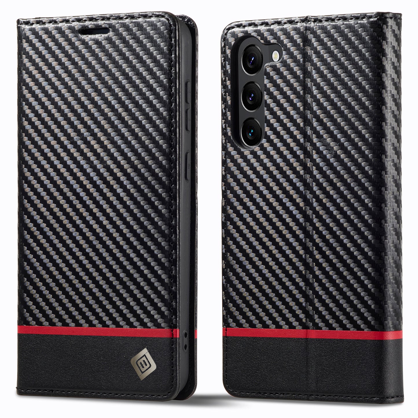 LC.IMEEKE For Samsung Galaxy S24+ Phone Case Shockproof Carbon Fiber Texture Protective Cover - Horizontal Stripe