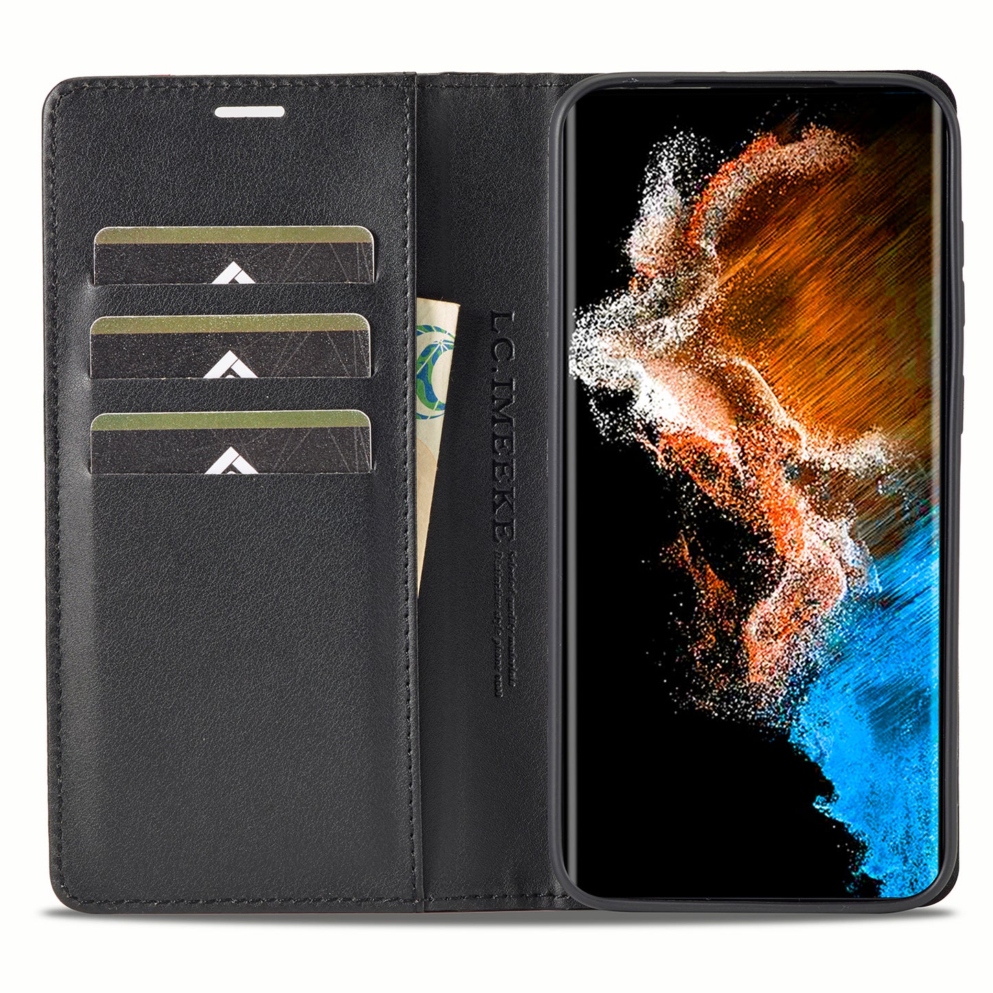 LC.IMEEKE For Samsung Galaxy S24+ Phone Case Shockproof Carbon Fiber Texture Protective Cover - Horizontal Stripe