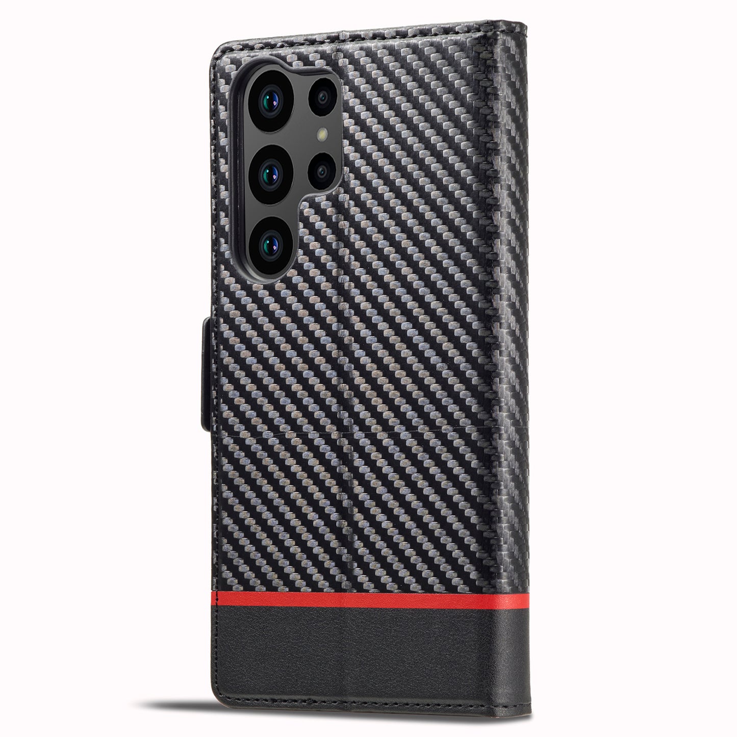 LC.IMEEKE For Samsung Galaxy S24 Ultra Case Carbon Fiber Texture Anti-drop Phone Guard Cover - Horizontal Stripe