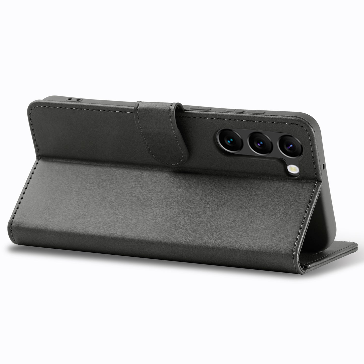 LC.IMEEKE For Samsung Galaxy S24 Case Anti-drop Leather Wallet Phone Cover - Grey