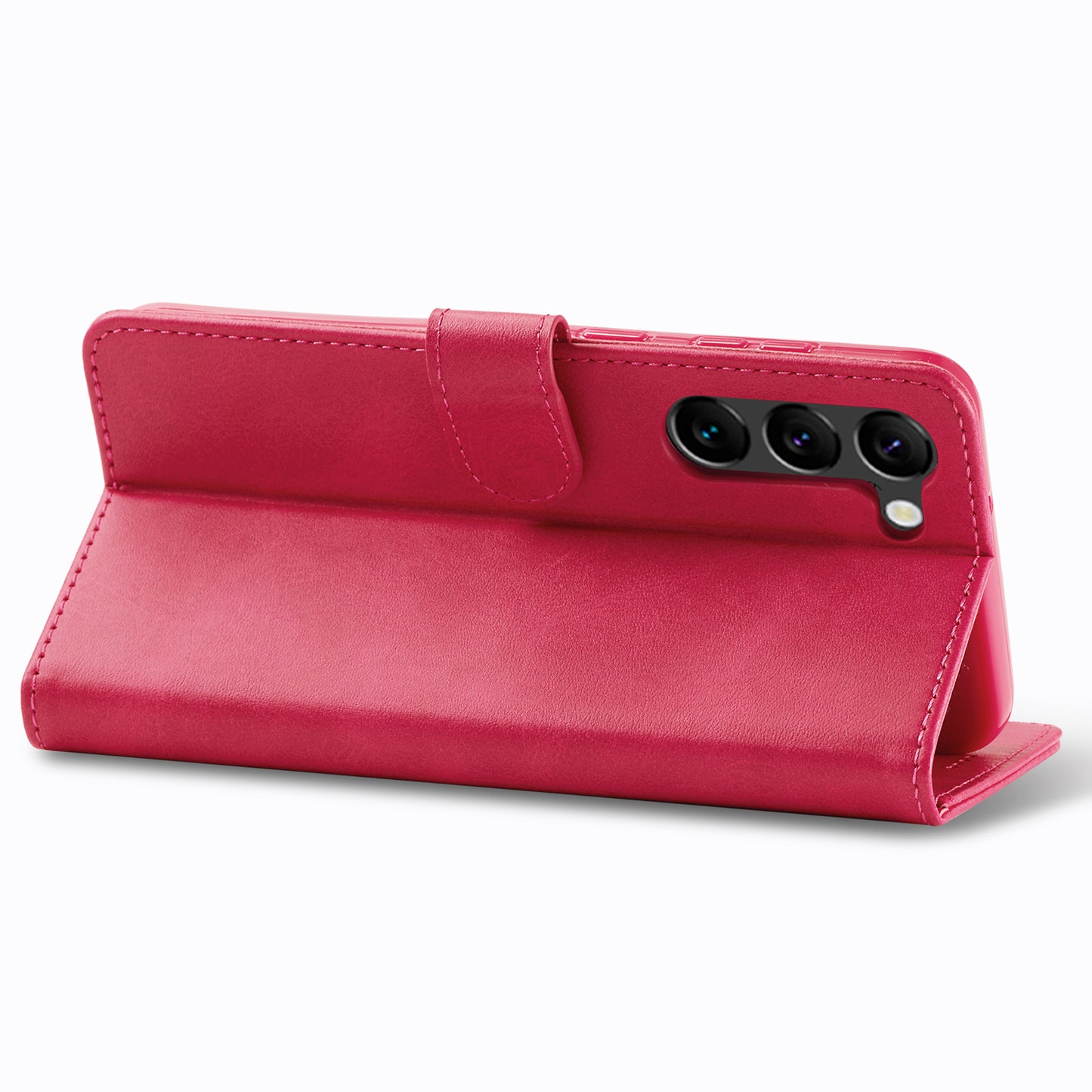 LC.IMEEKE For Samsung Galaxy S24 Case Anti-drop Leather Wallet Phone Cover - Rose