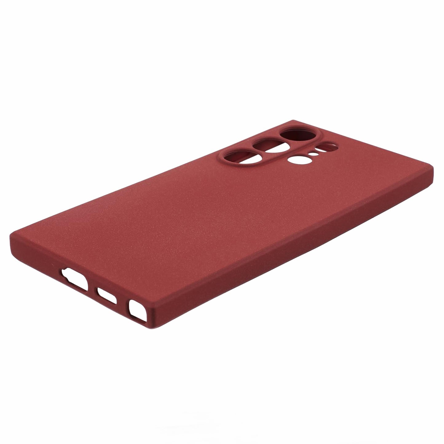 For Samsung Galaxy S24 Ultra Phone Case Double-Sided Matte Design Anti-Slip Cover - Wine Red