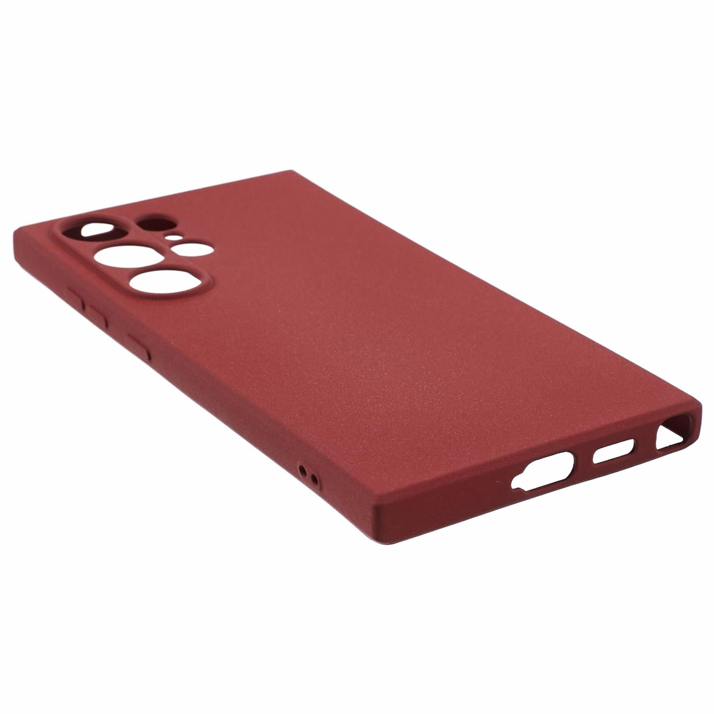 For Samsung Galaxy S24 Ultra Phone Case Double-Sided Matte Design Anti-Slip Cover - Wine Red