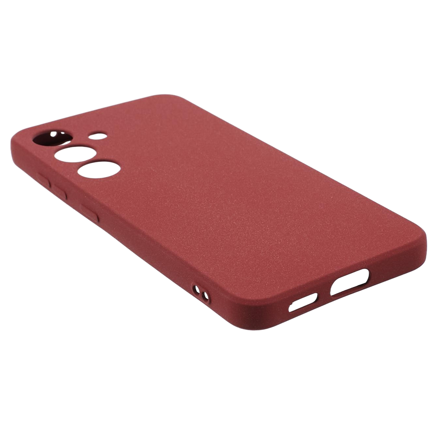 For Samsung Galaxy S24 Phone Case TPU Double-Sided Matte Cover - Wine Red