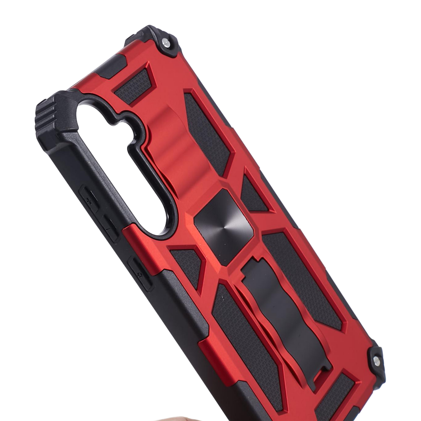 For Samsung Galaxy S24+ Kickstand Case Hybrid Hard PC Soft TPU Shockproof Phone Cover - Red