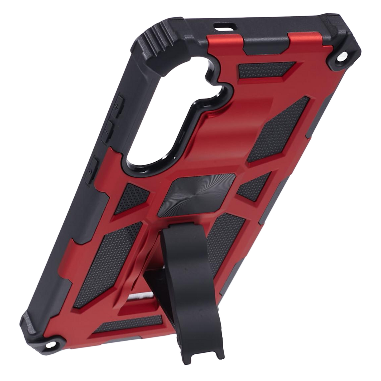 For Samsung Galaxy S24+ Kickstand Case Hybrid Hard PC Soft TPU Shockproof Phone Cover - Red