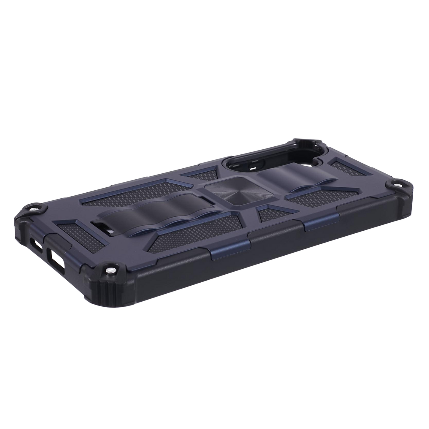 For Samsung Galaxy S24+ Kickstand Case Hybrid Hard PC Soft TPU Shockproof Phone Cover - Blue