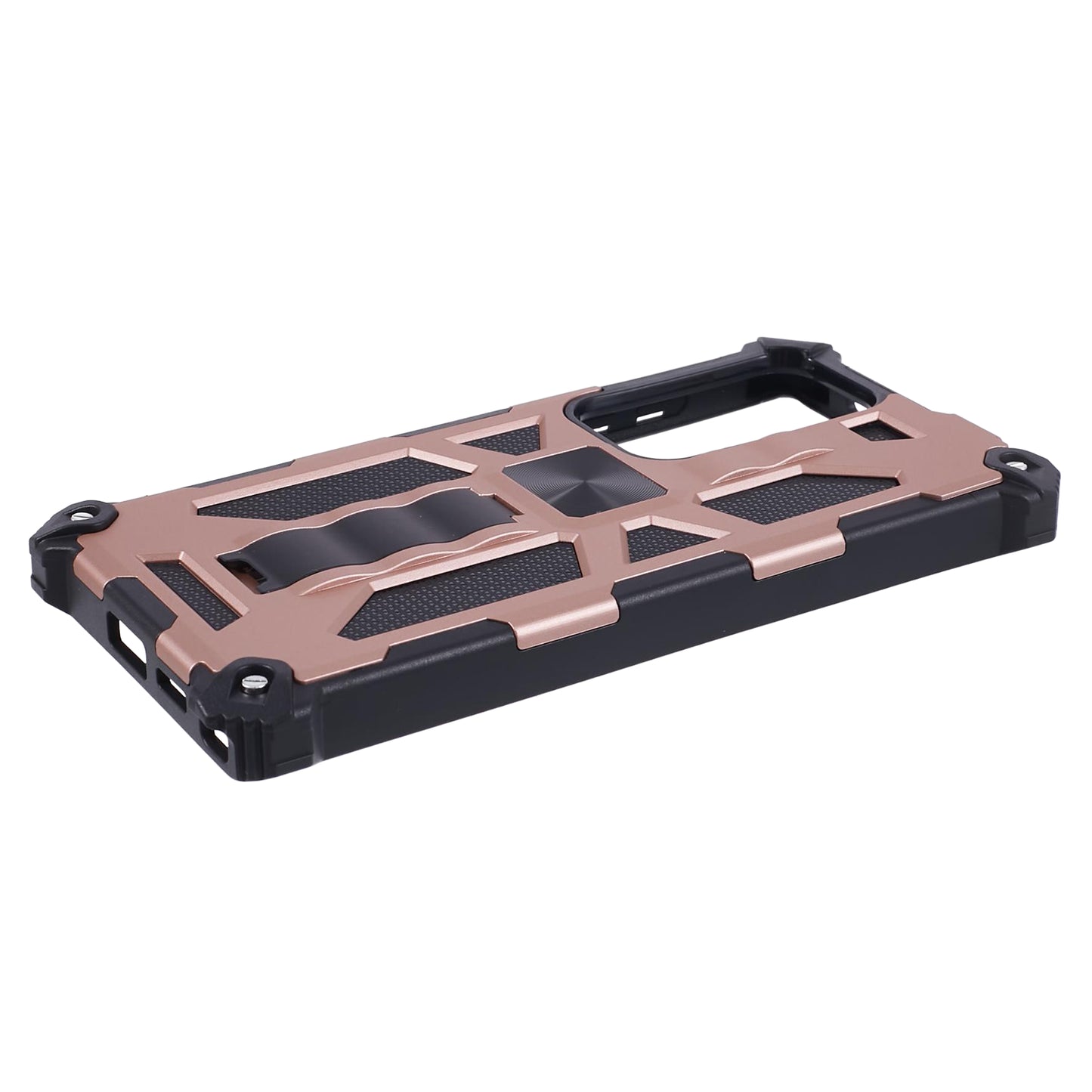 For Samsung Galaxy S24 Ultra Case PC + TPU Anti-drop Phone Cover with Kickstand - Rose Gold