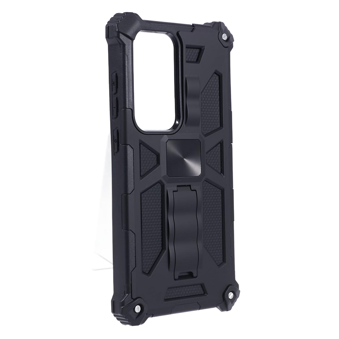 For Samsung Galaxy S24 Ultra Case PC + TPU Anti-drop Phone Cover with Kickstand - Black