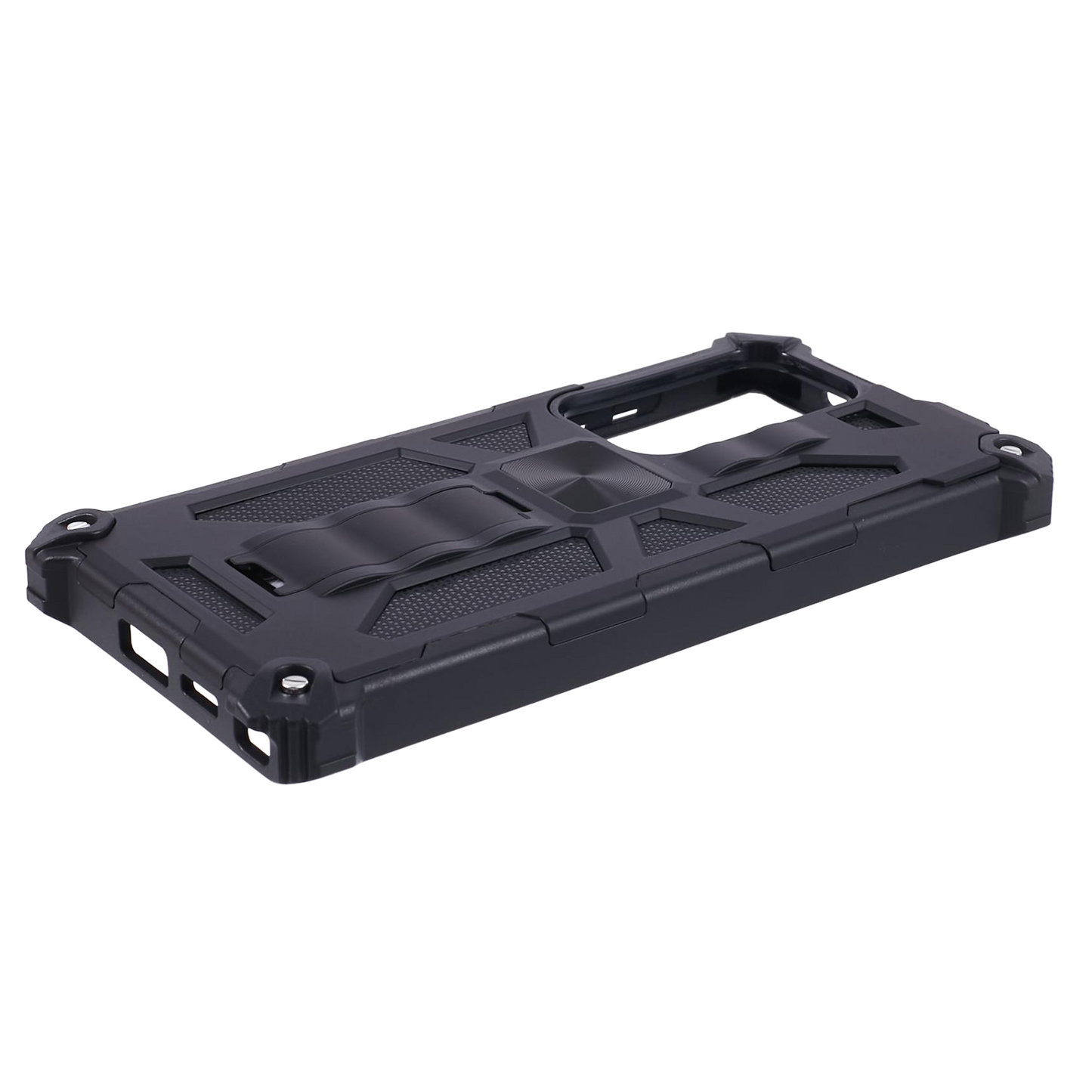 For Samsung Galaxy S24 Ultra Case PC + TPU Anti-drop Phone Cover with Kickstand - Black