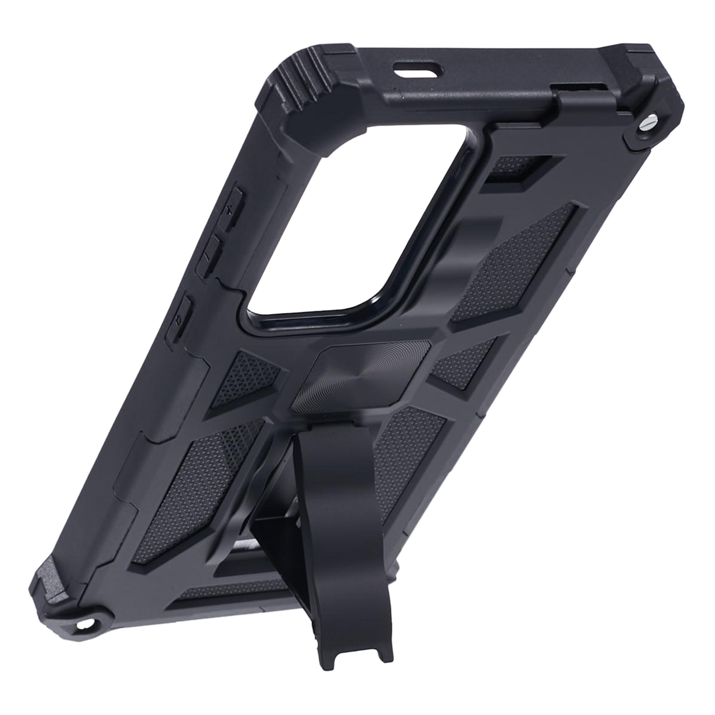 For Samsung Galaxy S24 Ultra Case PC + TPU Anti-drop Phone Cover with Kickstand - Black