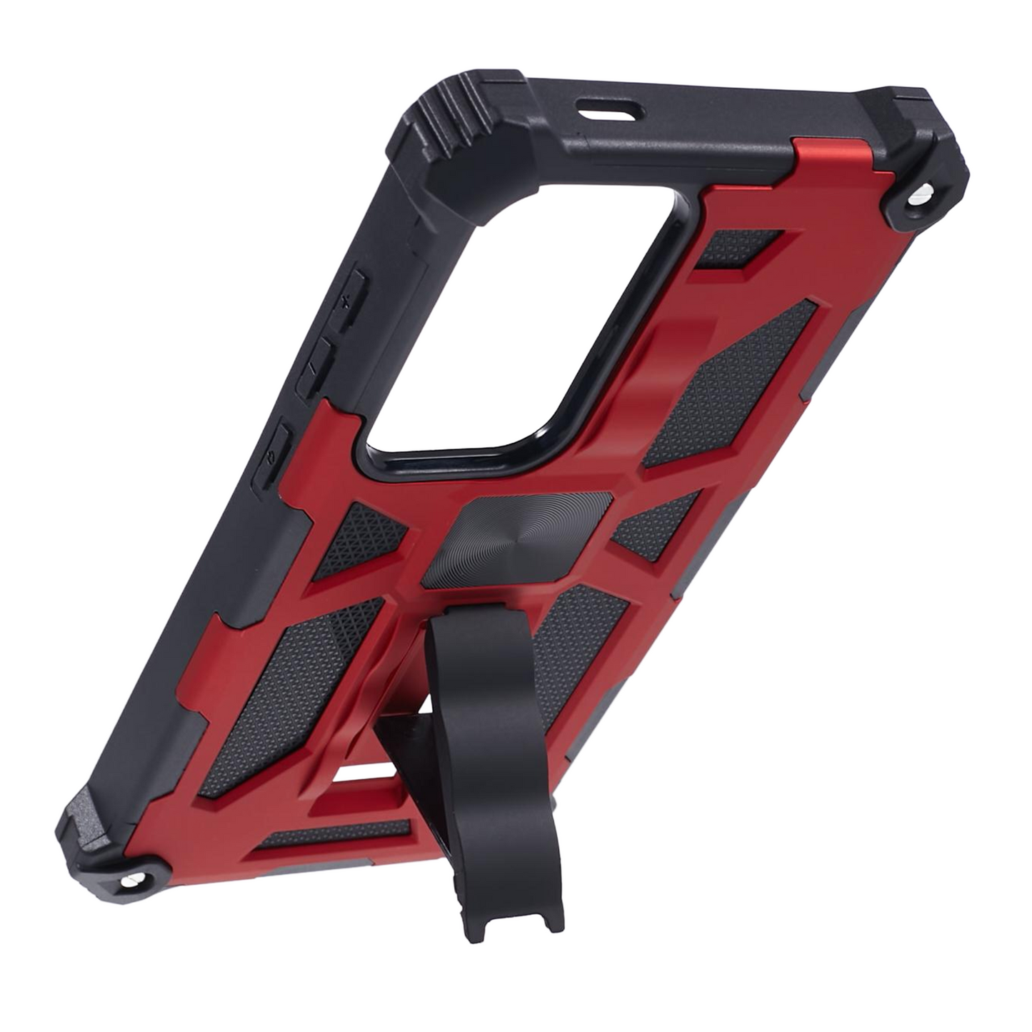 For Samsung Galaxy S24 Ultra Case PC + TPU Anti-drop Phone Cover with Kickstand - Red