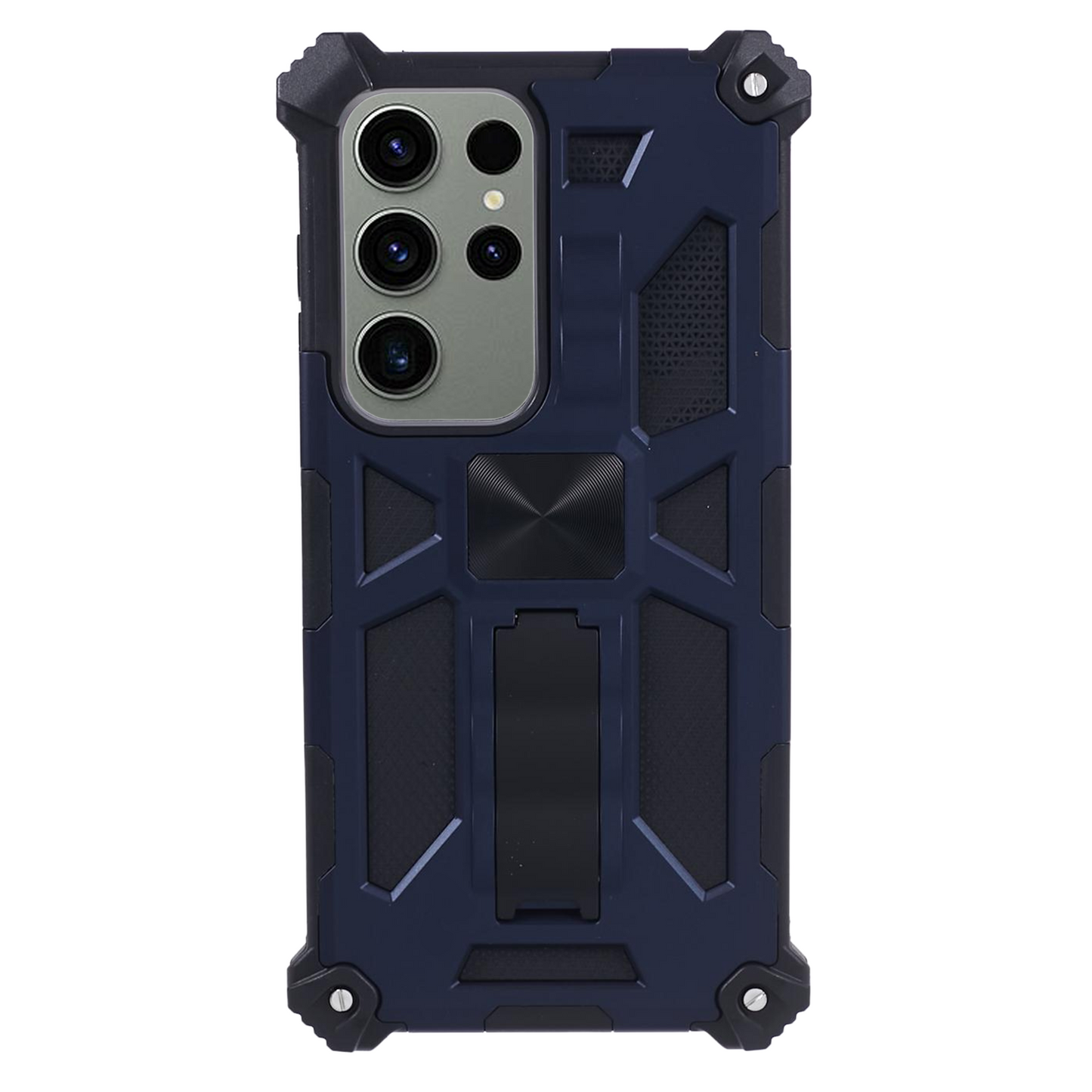 For Samsung Galaxy S24 Ultra Case PC + TPU Anti-drop Phone Cover with Kickstand - Blue
