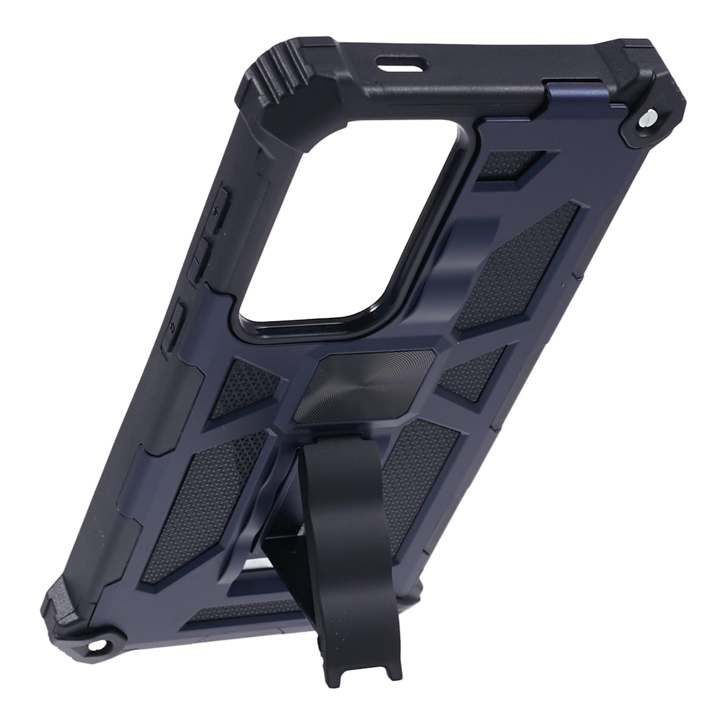 For Samsung Galaxy S24 Ultra Case PC + TPU Anti-drop Phone Cover with Kickstand - Blue