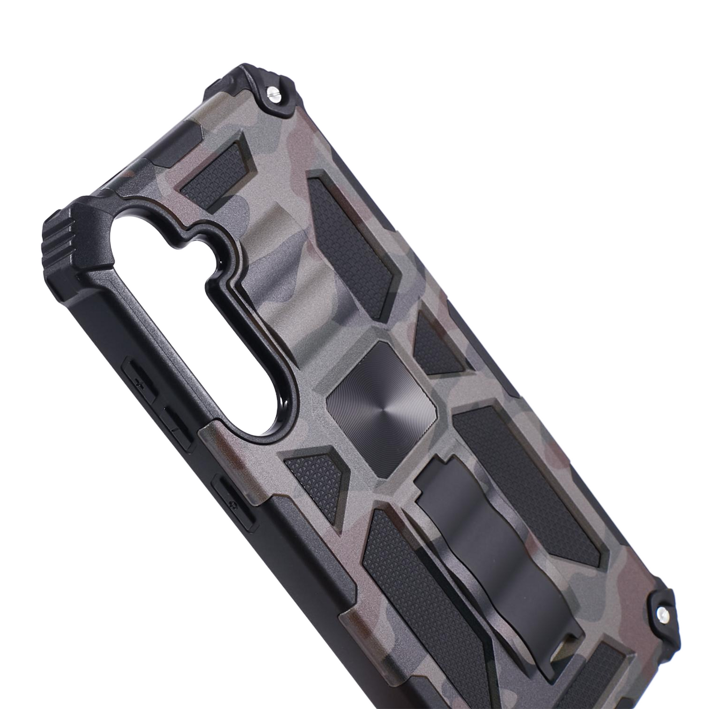 For Samsung Galaxy S24 Camouflage Pattern Case Kickstand TPU+PC Phone Cover - Army Green