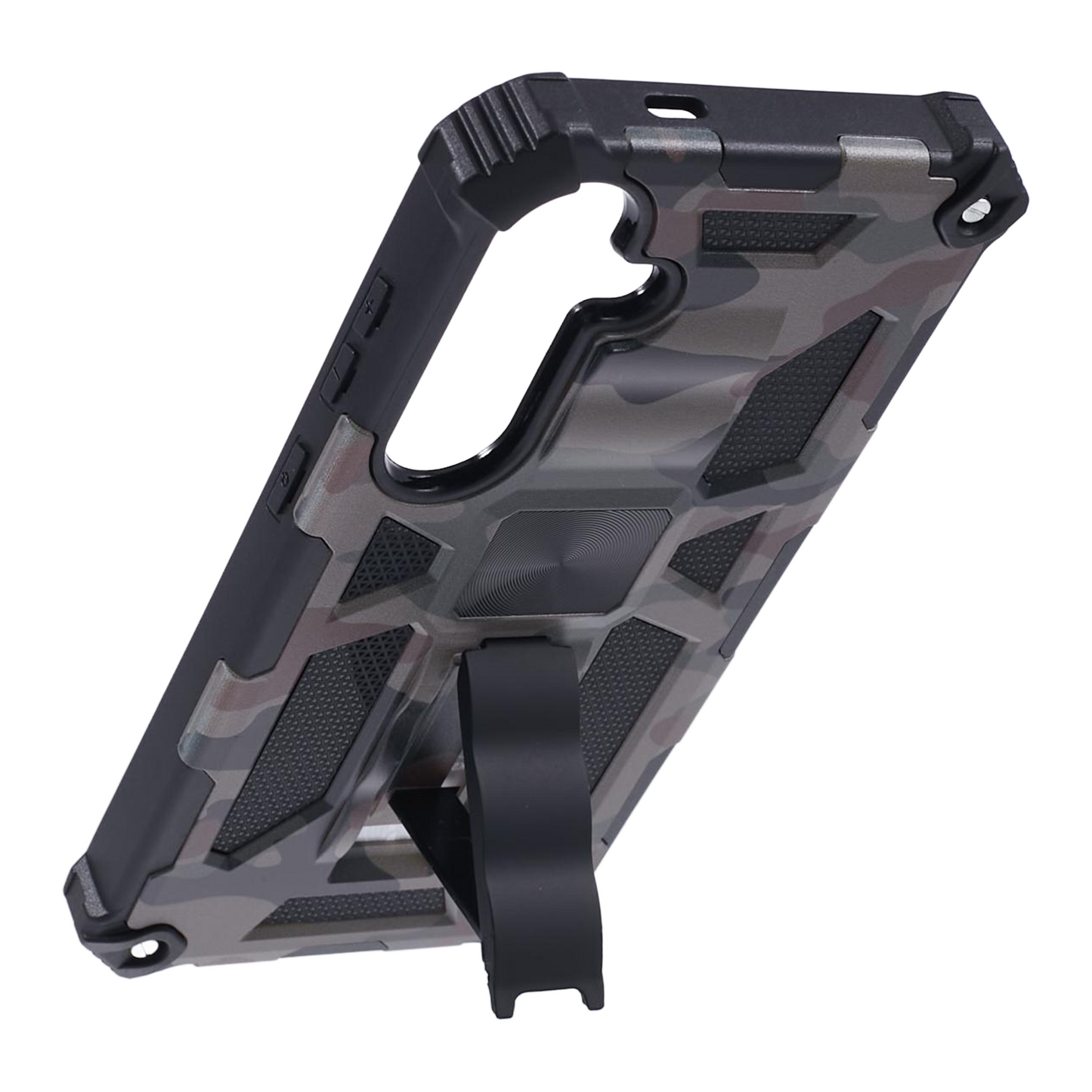 For Samsung Galaxy S24 Camouflage Pattern Case Kickstand TPU+PC Phone Cover - Army Green