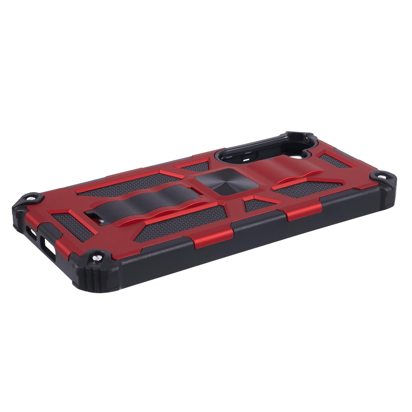 For Samsung Galaxy S24 Case Kickstand Protective Phone Cover Work with Magnetic Car Mount - Red