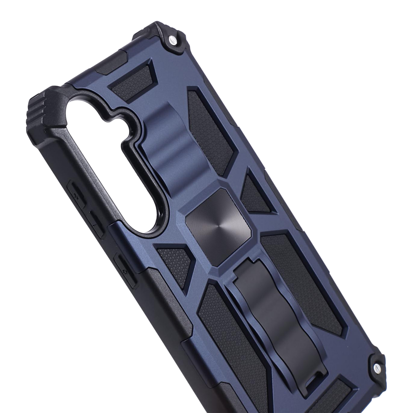 For Samsung Galaxy S24 Case Kickstand Protective Phone Cover Work with Magnetic Car Mount - Blue