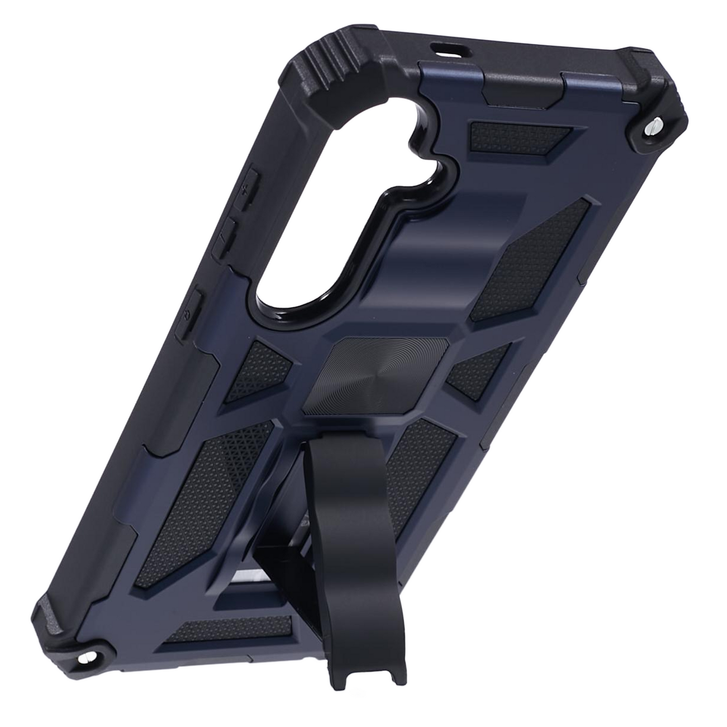 For Samsung Galaxy S24 Case Kickstand Protective Phone Cover Work with Magnetic Car Mount - Blue