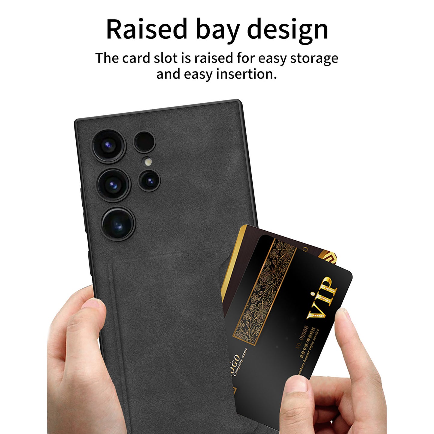 GKK For Samsung Galaxy S24 Ultra Phone Case Magnetic Kickstand Card Holder Matte Cover - Black