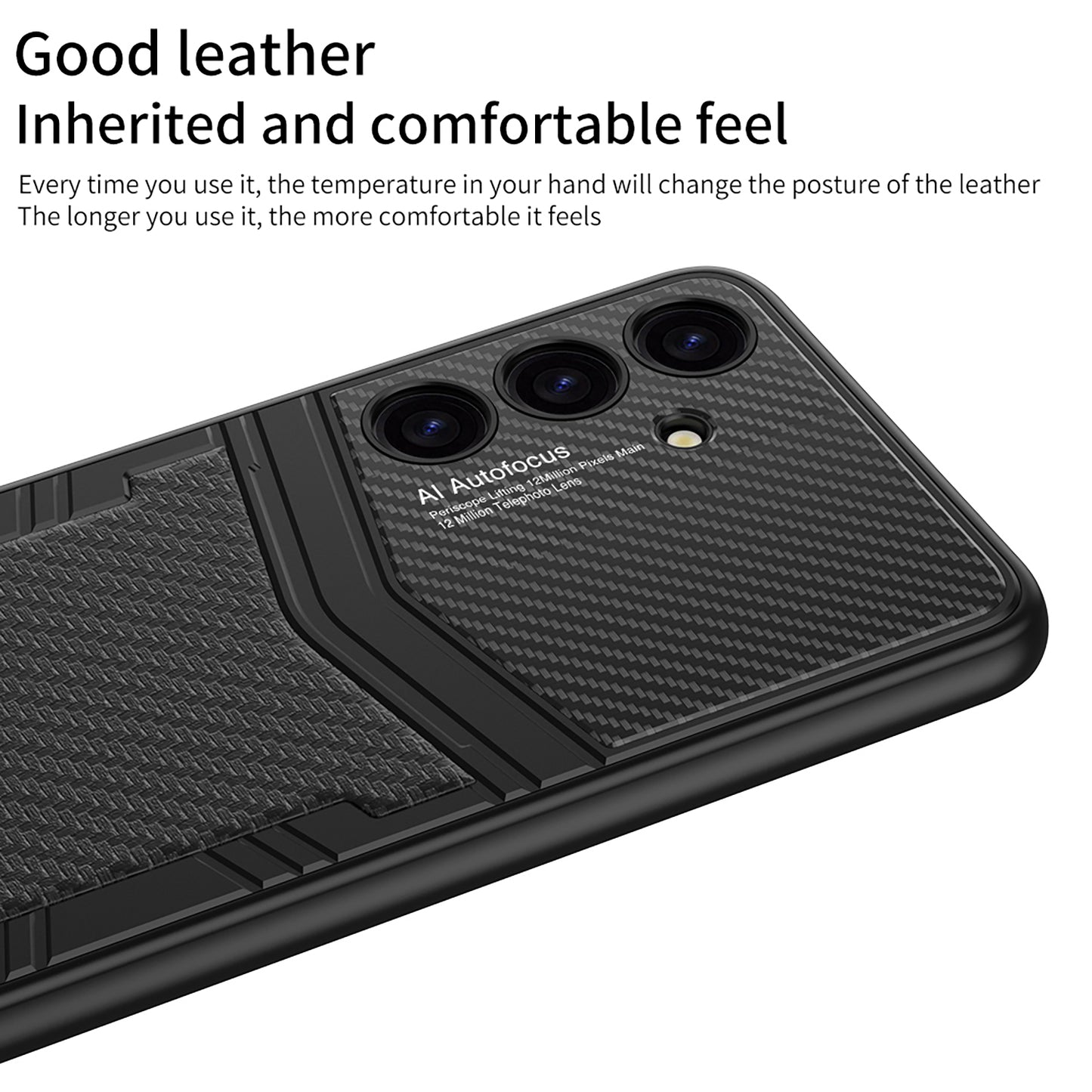 GKK For Samsung Galaxy S24 Case Textured PU Leather+PC+TPU Anti-drop Phone Cover - Brushed Texture