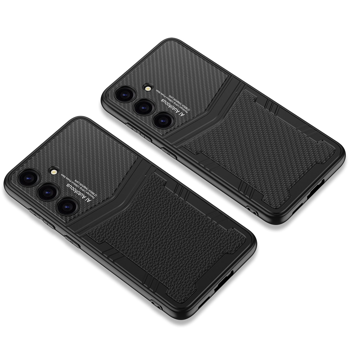 GKK For Samsung Galaxy S24 Case Textured PU Leather+PC+TPU Anti-drop Phone Cover - Brushed Texture