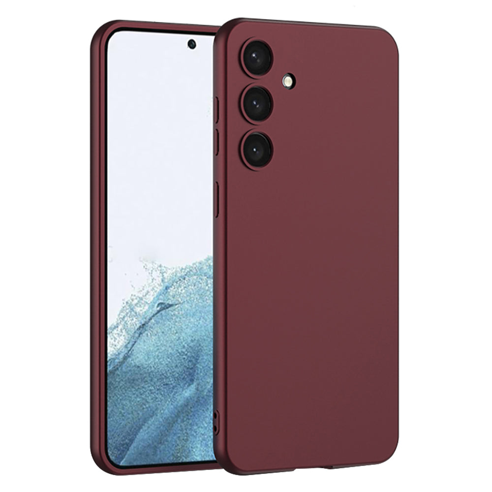 GKK For Samsung Galaxy S24 Case Skin-touch Hard PC Phone Back Cover - Wine Red