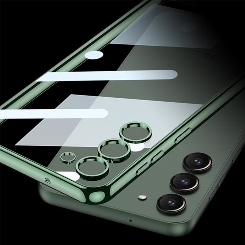 GKK For Samsung Galaxy S24 Slim Case Anti-Drop Electroplating TPU Clear Phone Cover - Silver