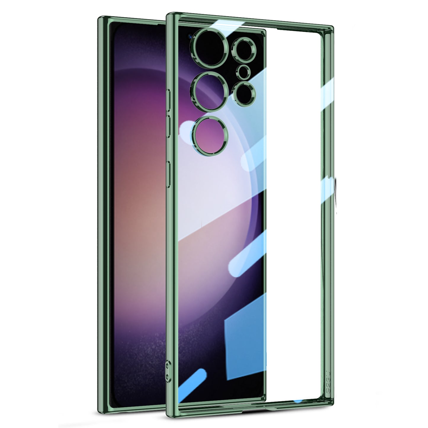 GKK For Samsung Galaxy S24 Ultra Protective Case Electroplating Crystal Clear TPU Phone Cover - Midnight Green
