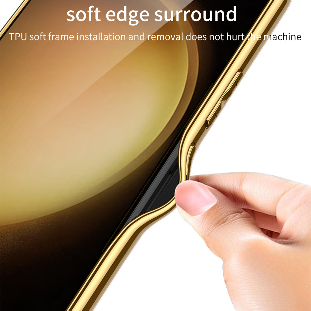 GKK For Samsung Galaxy S24+ Woven Texture Cell Phone Cases PU Leather+TPU+PC Cover - Black