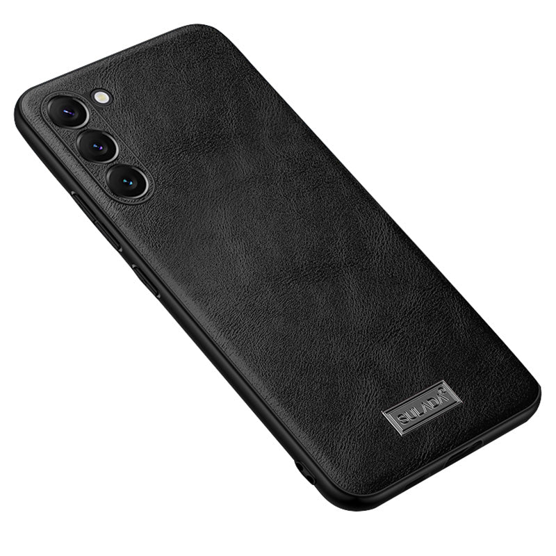 SULADA For Samsung Galaxy S24 Cell Phone Cases PU Leather+TPU+PC Back Cover - Black