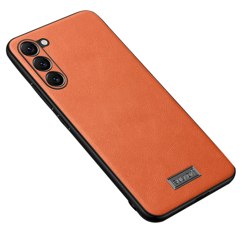 SULADA For Samsung Galaxy S24 Cell Phone Cases PU Leather+TPU+PC Back Cover - Orange