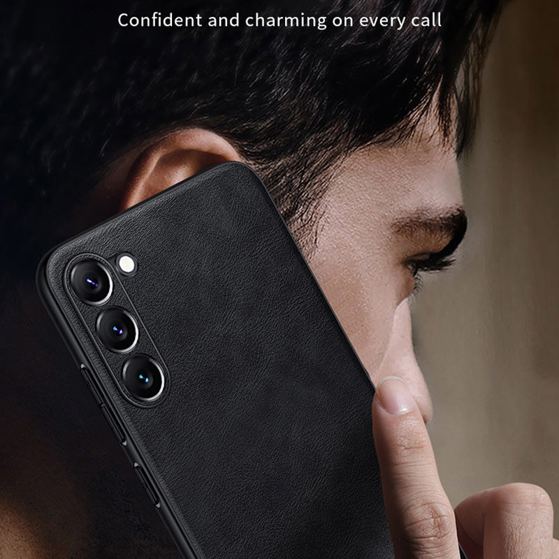 SULADA Cell Phone Cases for Samsung Galaxy S24 Ultra PU Leather+TPU+PC Cover - Brown