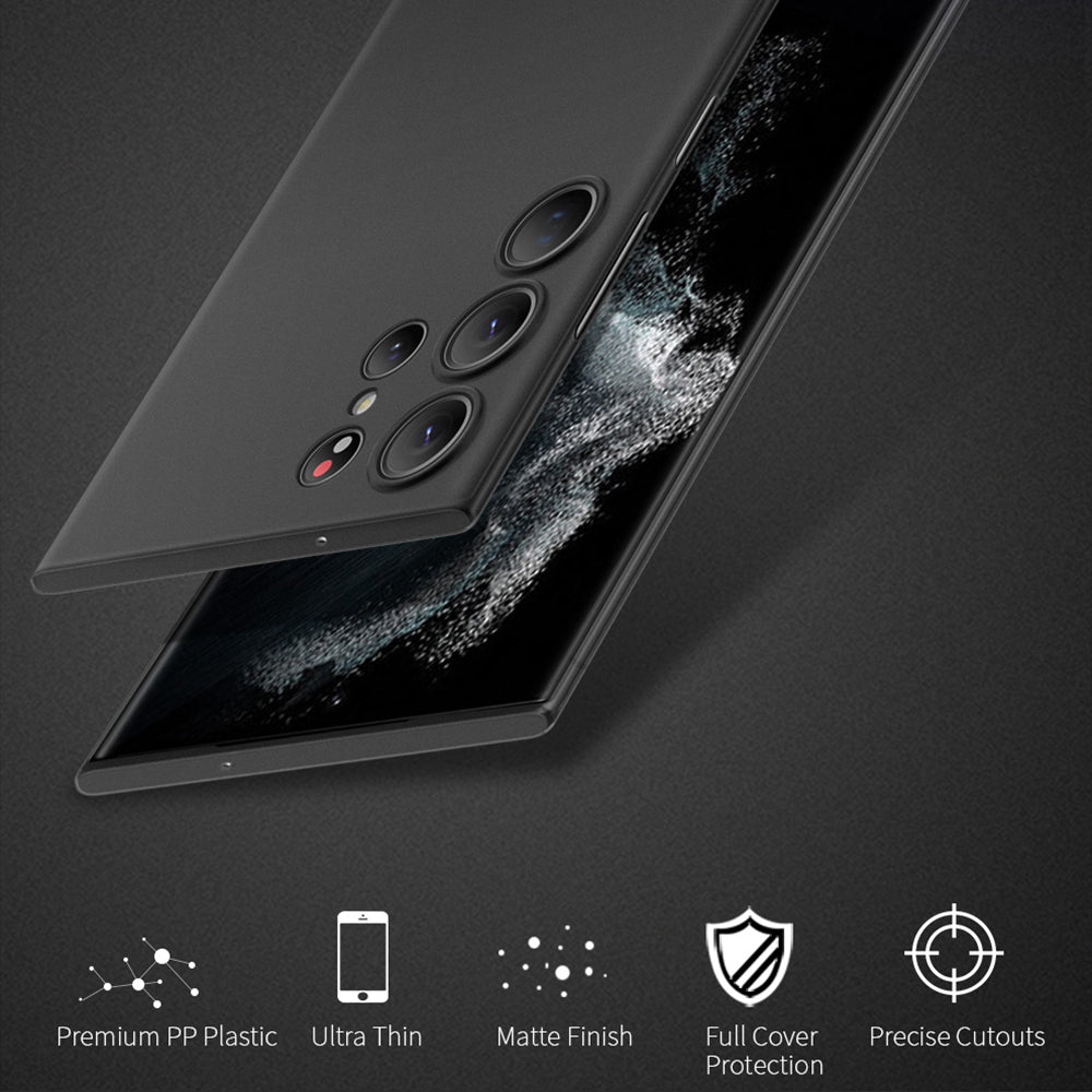 X-LEVEL For Samsung Galaxy S24 Ultra PP Phone Case Matte Finish Slim Cover - Transparent Black