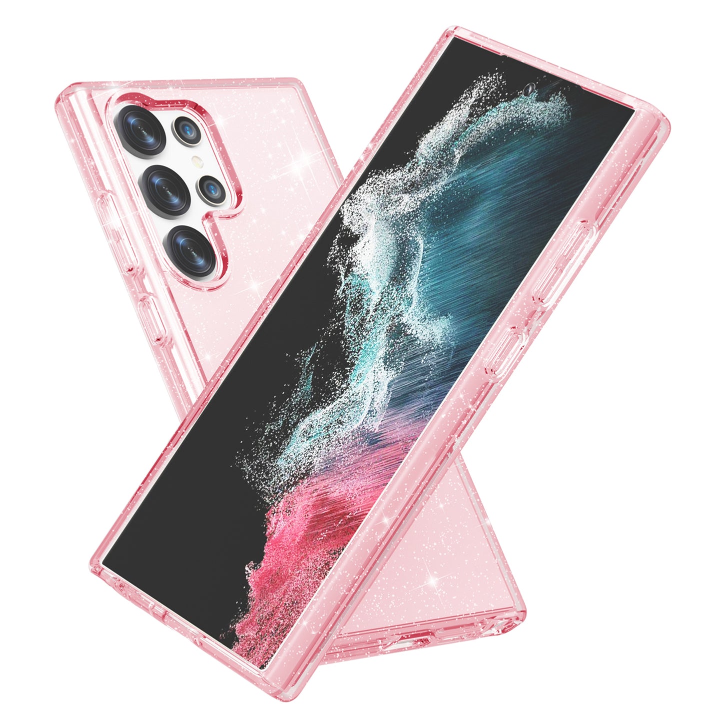 For Samsung Galaxy S24 Ultra Case Anti-scratch Glitter Phone Cover - Pink