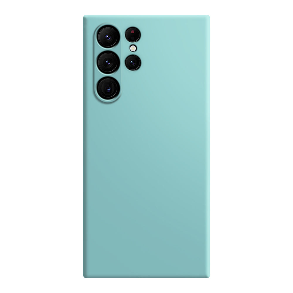 For Samsung Galaxy S24 Ultra Phone Case Rubberized Fiber Lining TPU Cover - Cyan
