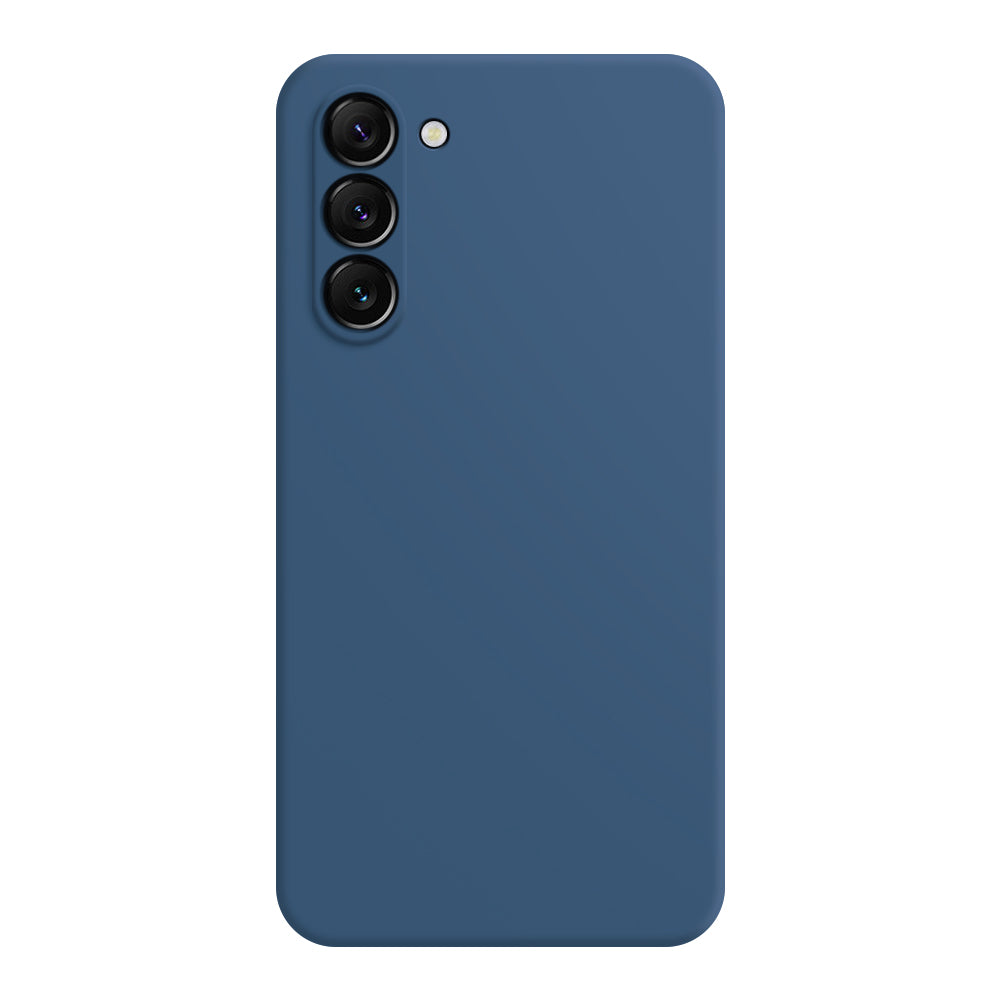 For Samsung Galaxy S24 Case Rubberized TPU Straight Edge Phone Protective Cover - Dark Blue