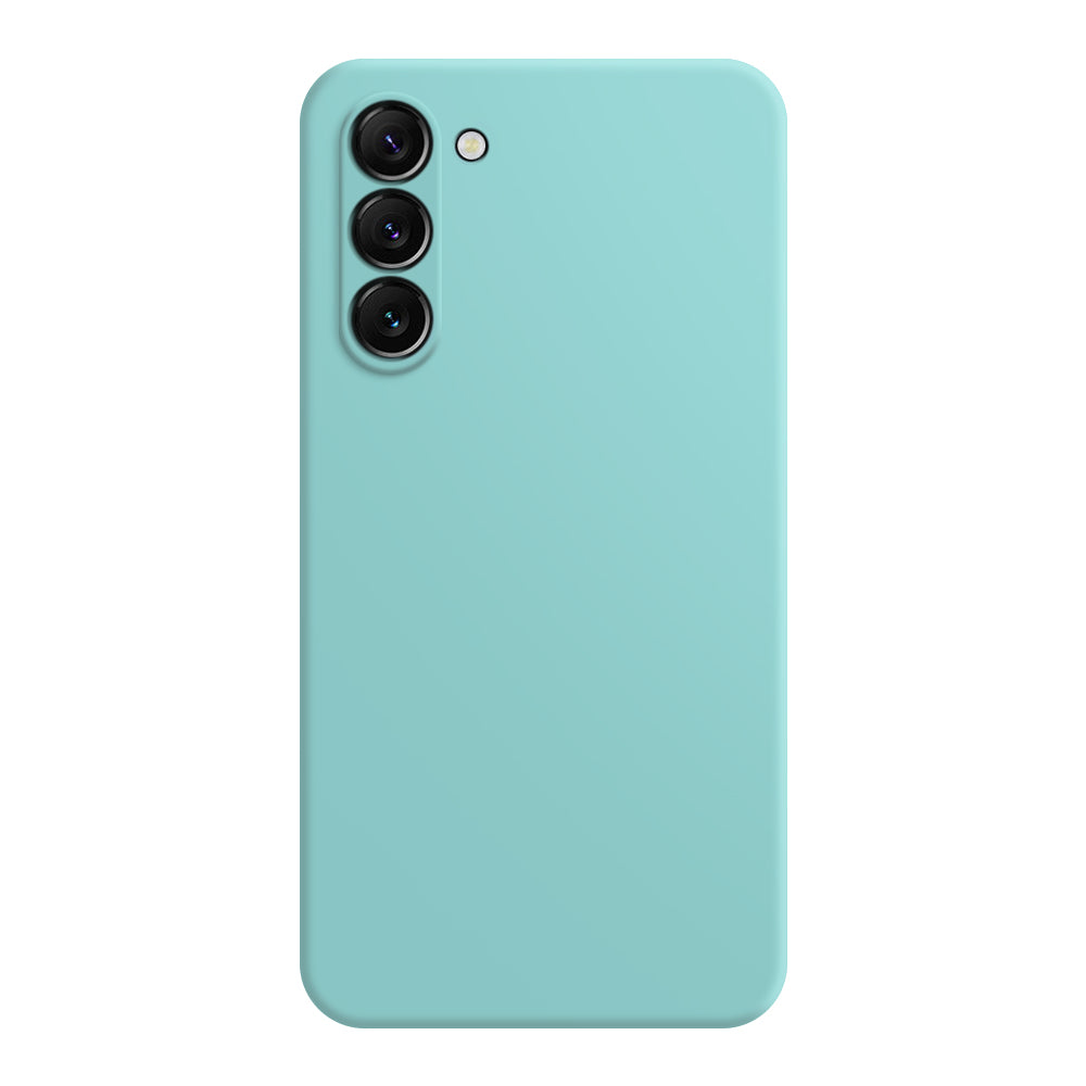 For Samsung Galaxy S24 Case Rubberized TPU Straight Edge Phone Protective Cover - Cyan