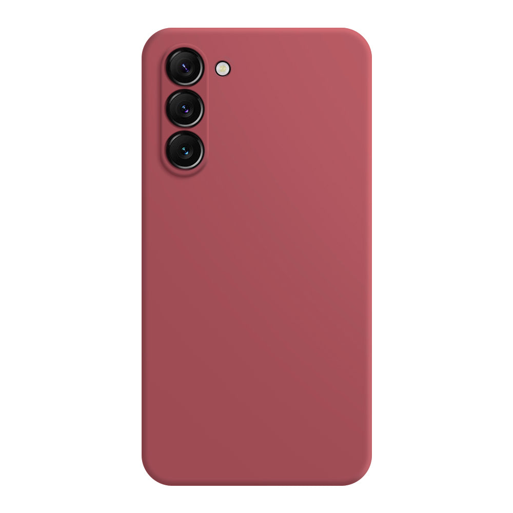 For Samsung Galaxy S24 Case Rubberized TPU Straight Edge Phone Protective Cover - Red