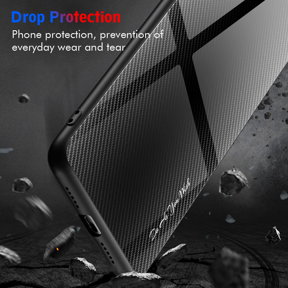 For Samsung Galaxy S24+ Case TPU + Tempered Glass Shell Anti-Scratch Cell Phone Cover - Dark Blue