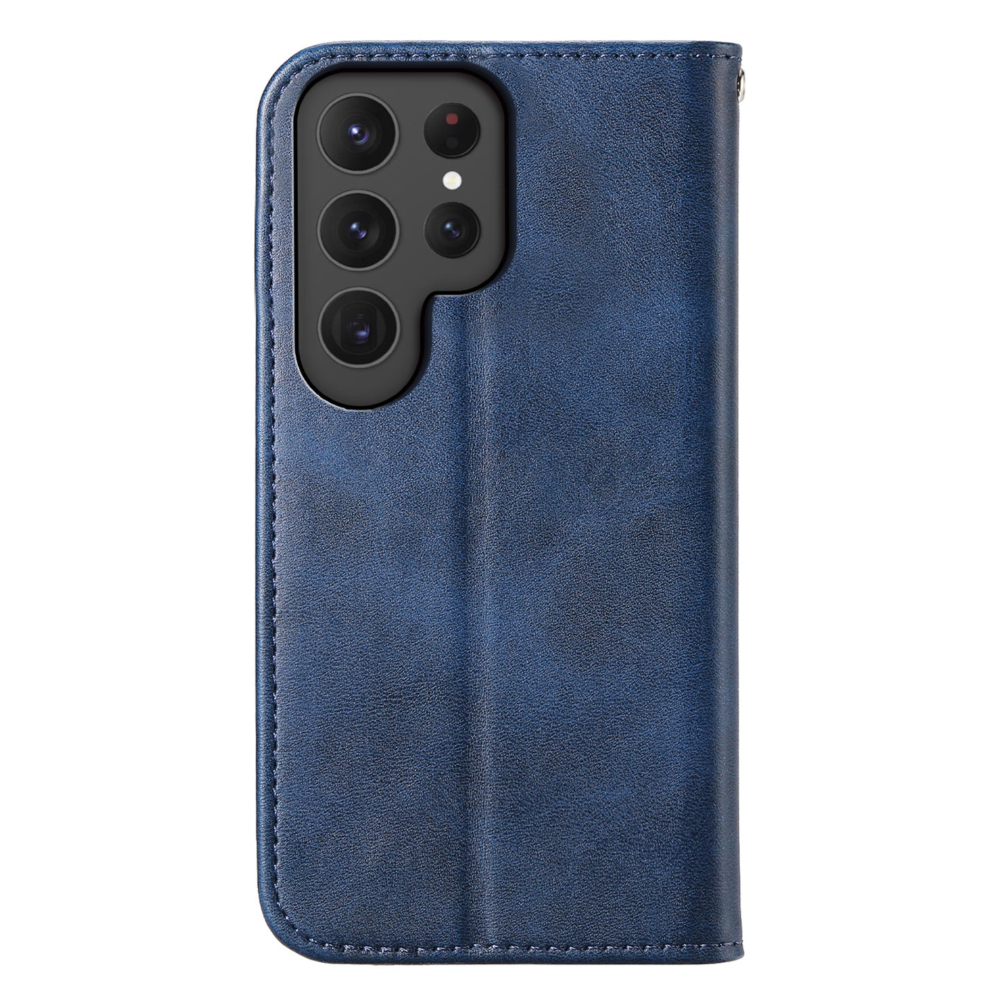 For Samsung Galaxy S24 Ultra Case Imprinted PU Leather+TPU Cell Phone Wallet Cover - Blue