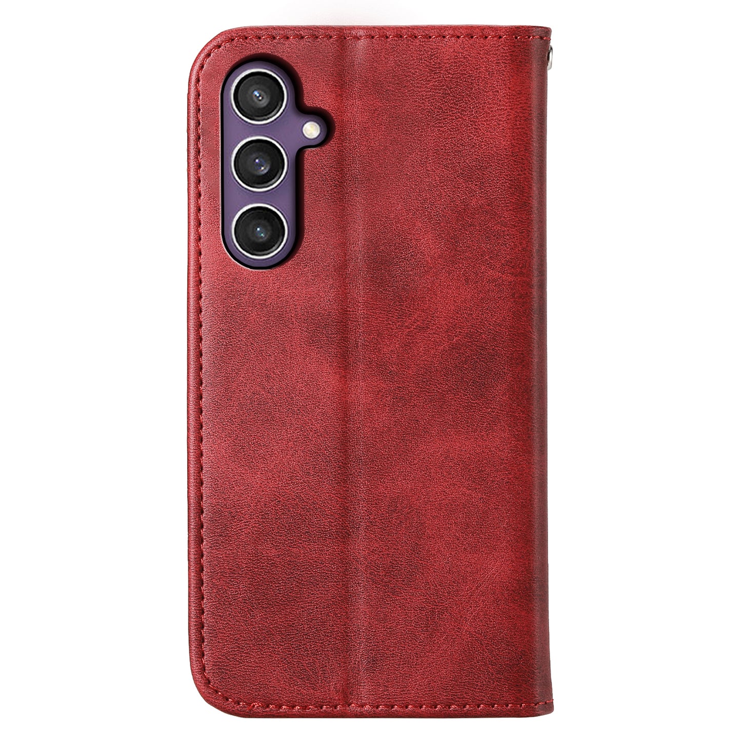 For Samsung Galaxy S24 Case PU Leather Imprinted Smart Phone Protector with Wallet - Red
