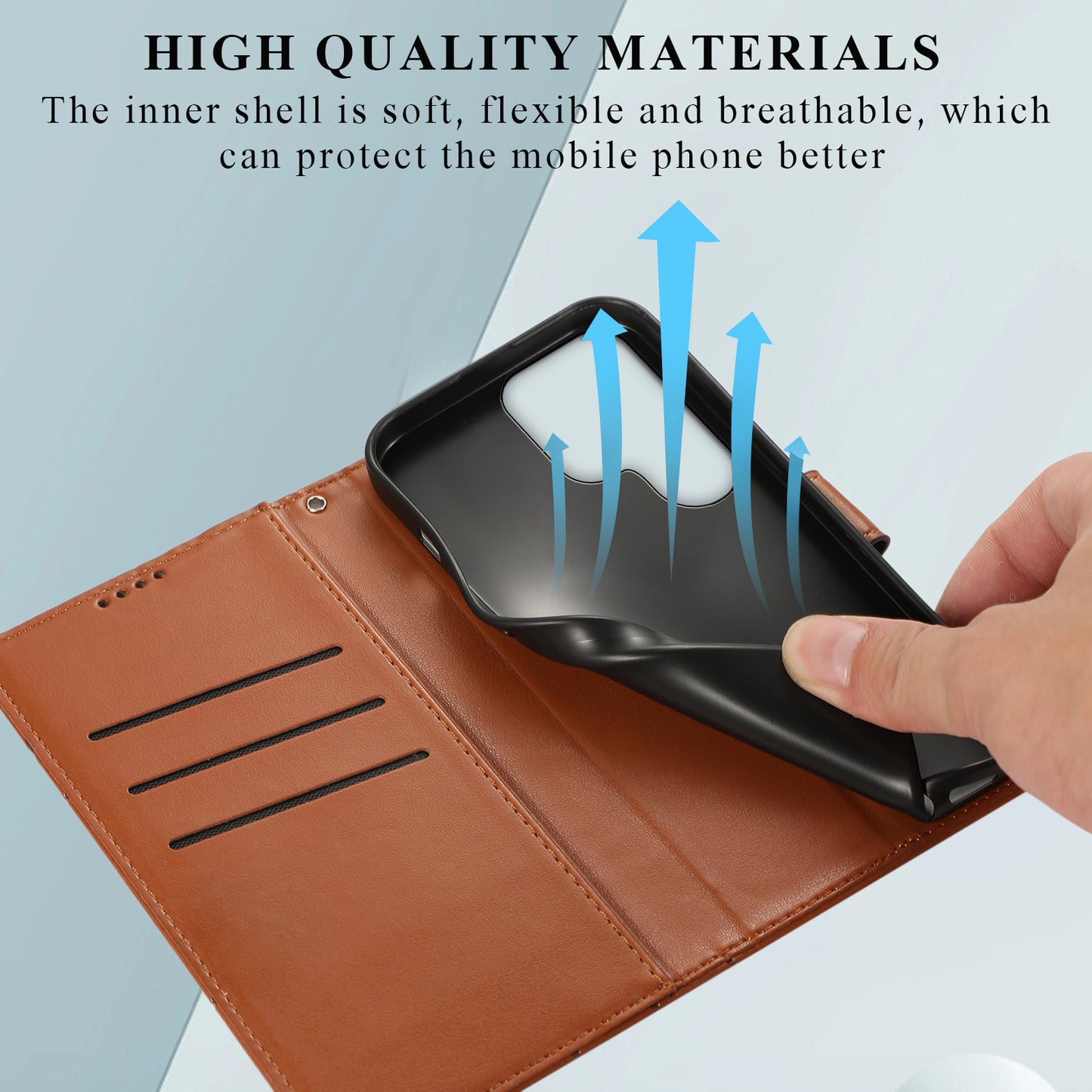 DF-06 Cell Phone Cases for Samsung Galaxy S24 Ultra Anti-scratch Imprinted PU Leather Cover - Brown