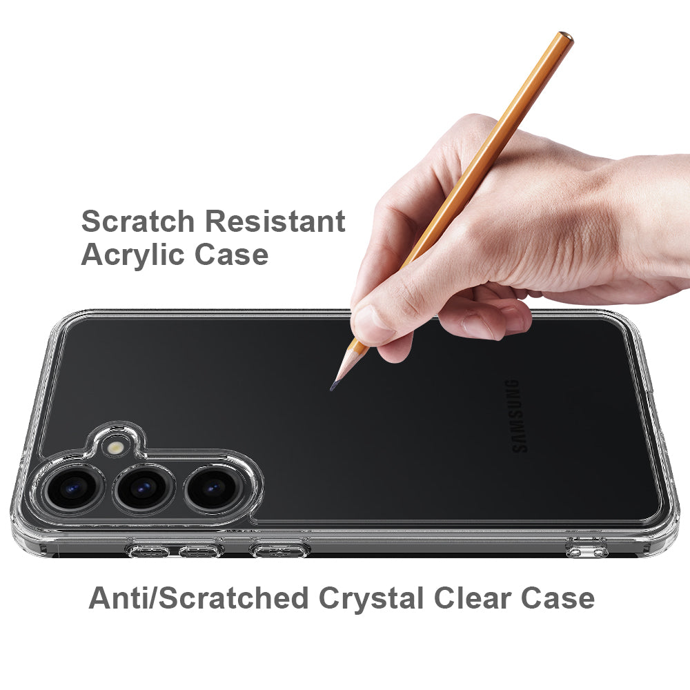 For Samsung Galaxy S24+ Clear Phone Cases Anti-scratch Acrylic+TPU Back Cover
