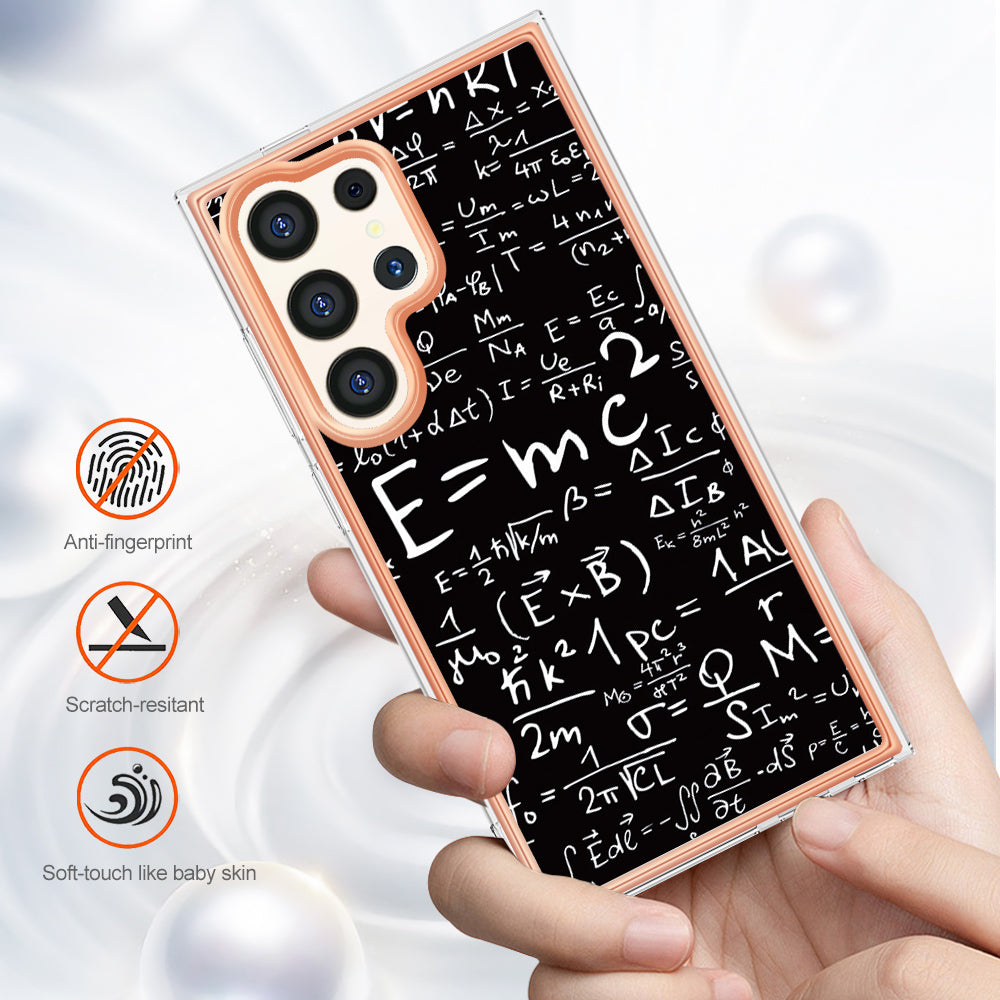 YB IMD Series-19 Style-D For Samsung Galaxy S24 Ultra Phone Case Electroplating Edge 2.0mm TPU Cover - Equation