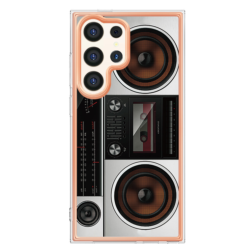 YB IMD Series-19 Style-D For Samsung Galaxy S24 Ultra Phone Case Electroplating Edge 2.0mm TPU Cover - Radio