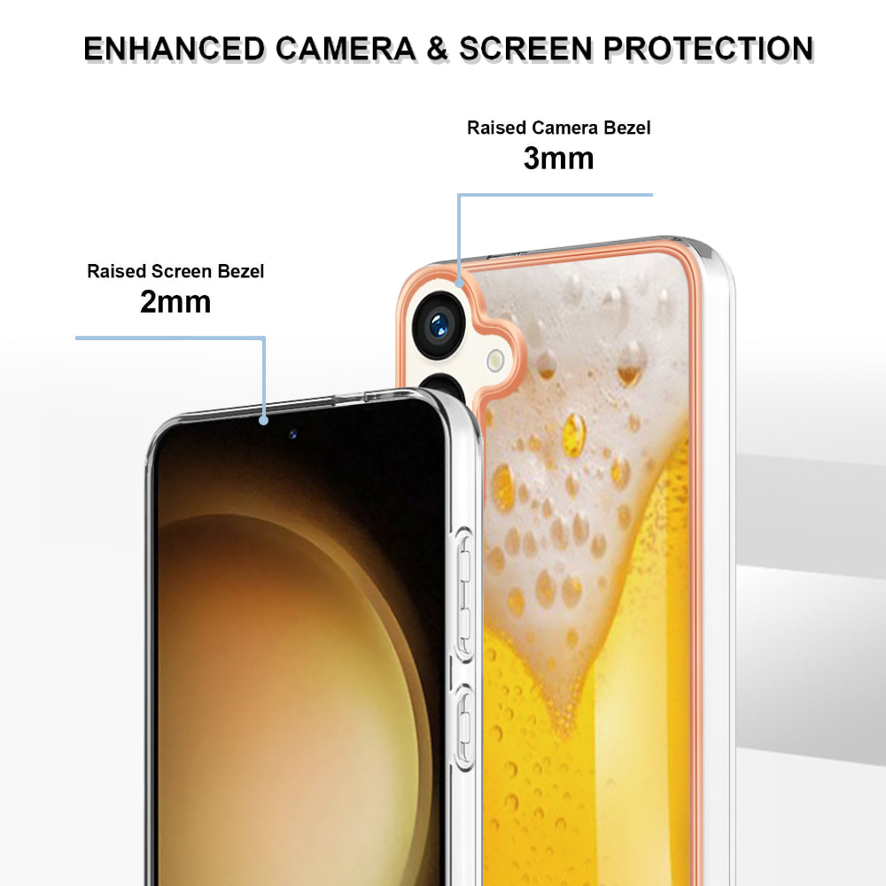 YB IMD Series-19 Style-D For Samsung Galaxy S24+ Plating Cover 2.0mm TPU Soft Phone Case - Beer